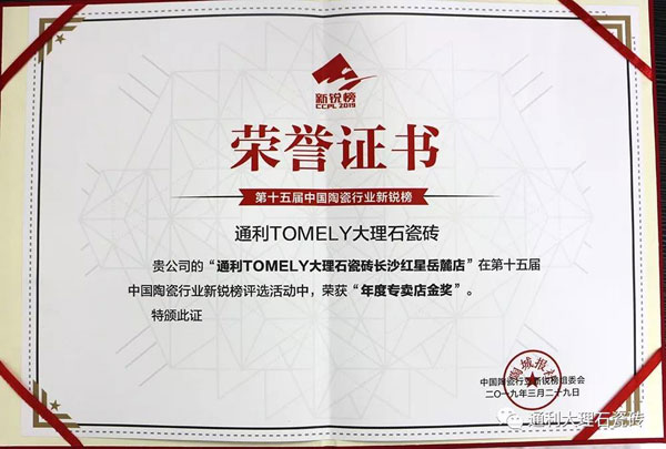 【捷报】通利TOMELY大理石瓷砖斩获中国陶瓷行业“奥斯卡”多项大奖(图4)