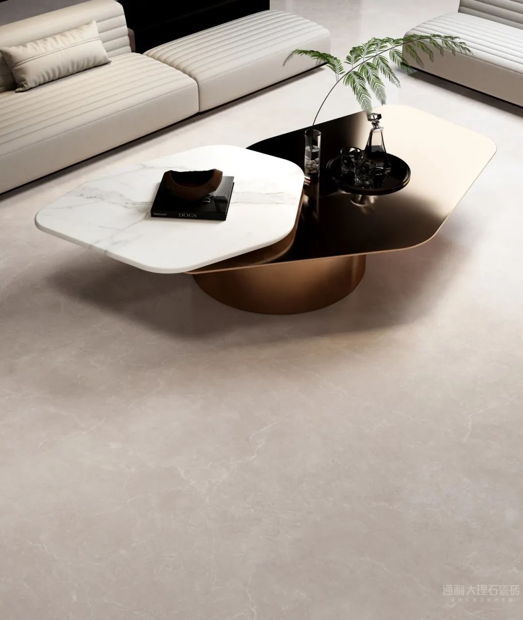 “发现连纹之美”系列之通利连纹大理石瓷砖在客厅空间的应用(图15)